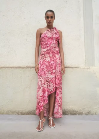 Robe asymétrique à imprimé animal
