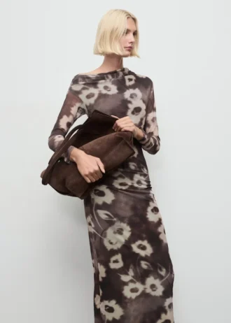 Robe asymétrique à imprimé floral