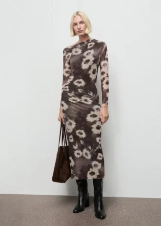 Robe asymétrique à imprimé floral