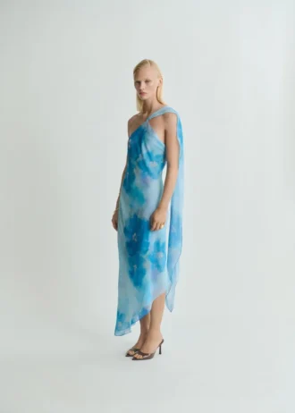 Robe asymétrique à imprimé floral
