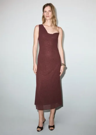 Robe asymétrique à strass