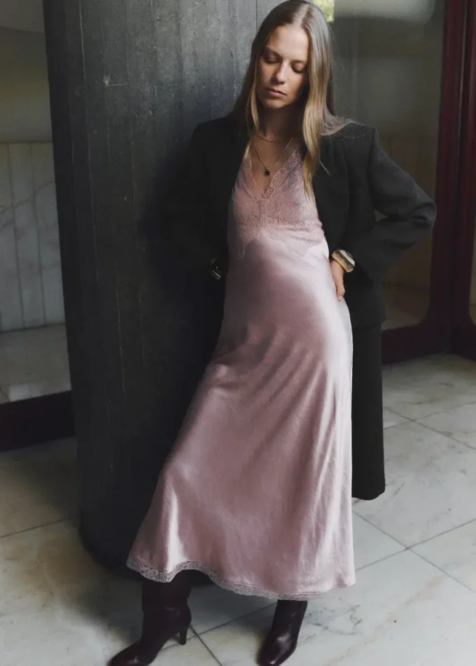 Robe caraco en satin Robe caraco en satin