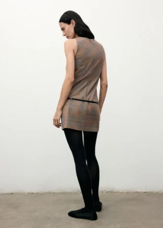 Robe à ceinture à carreaux