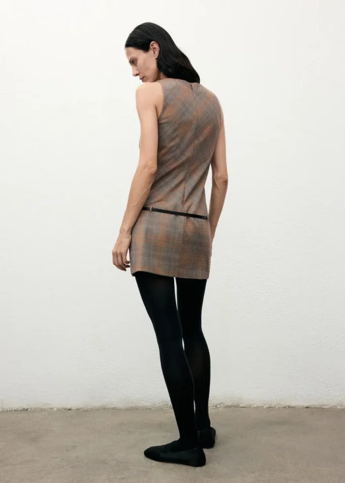 Robe à ceinture à carreaux Robe à ceinture à carreaux
