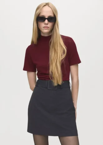 Robe à ceinture contrastée