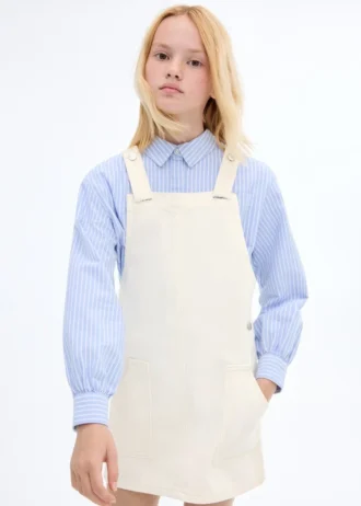 Robe chasuble courte en denim Robe chasuble courte en denim