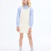 Robe chasuble courte en denim Robe chasuble courte en denim