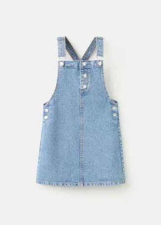 Robe chasuble courte en denim Robe chasuble courte en denim