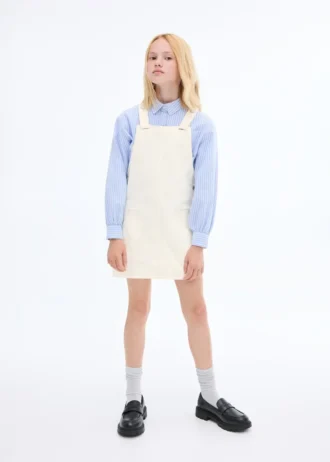 Robe chasuble courte en denim Robe chasuble courte en denim