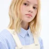 Robe chasuble courte en denim Robe chasuble courte en denim
