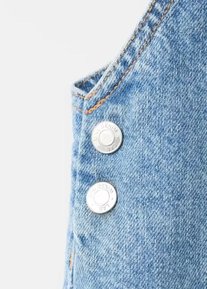 Robe chasuble courte en denim Robe chasuble courte en denim