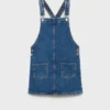 Robe chasuble courte en denim Robe chasuble courte en denim