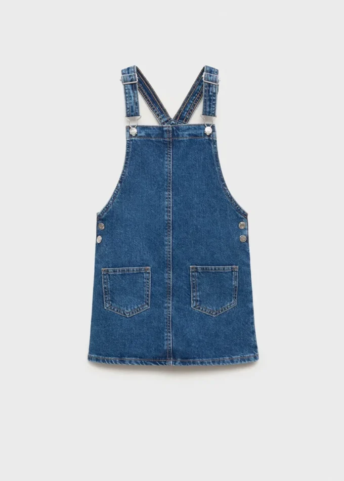 Robe chasuble courte en denim Robe chasuble courte en denim