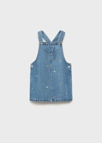 Robe chasuble en denim brodé Robe chasuble en denim brodé
