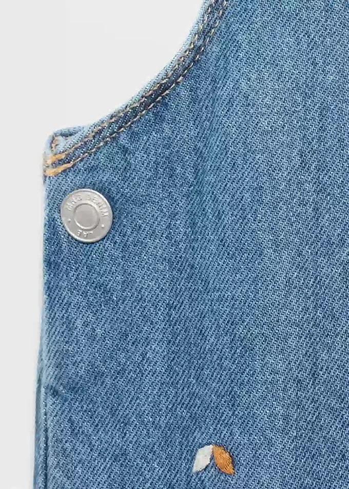 Robe chasuble en denim brodé Robe chasuble en denim brodé