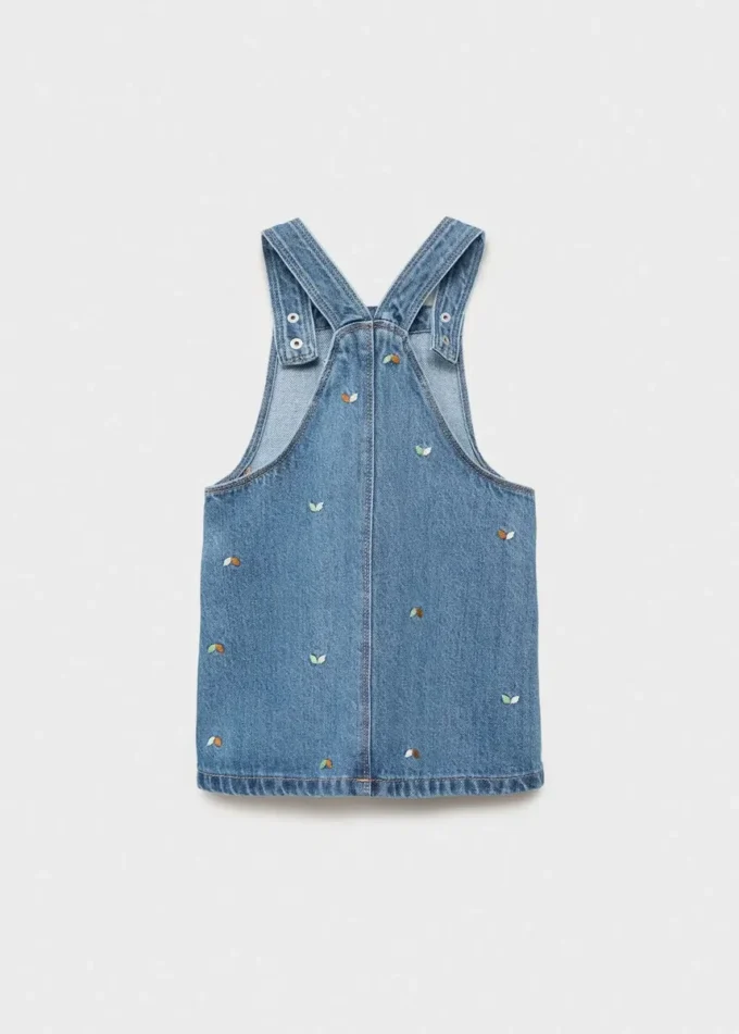 Robe chasuble en denim brodé Robe chasuble en denim brodé