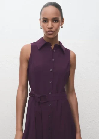 Robe chemise à ceinture