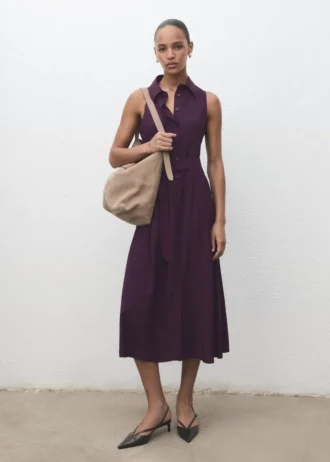 Robe chemise à ceinture