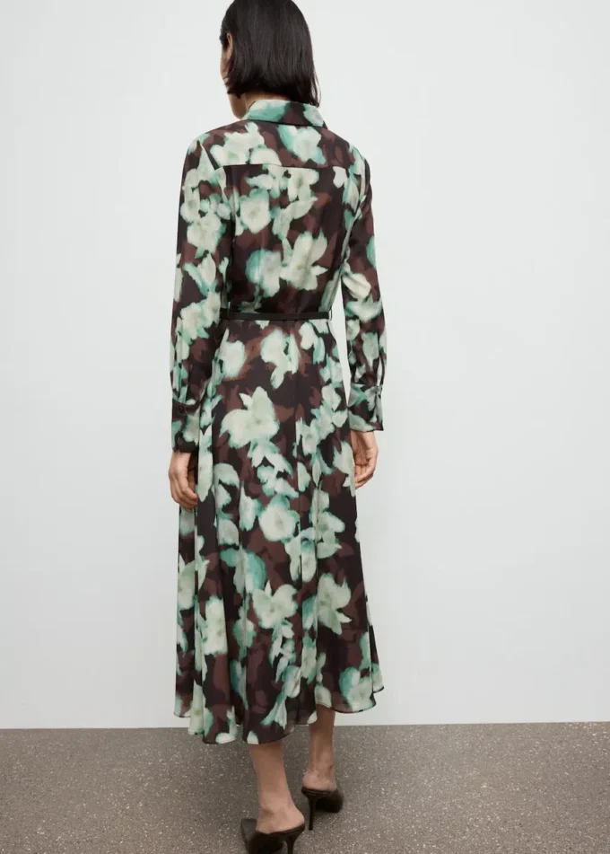 Robe chemise imprimée avec ceinture Robe chemise imprimée avec ceinture