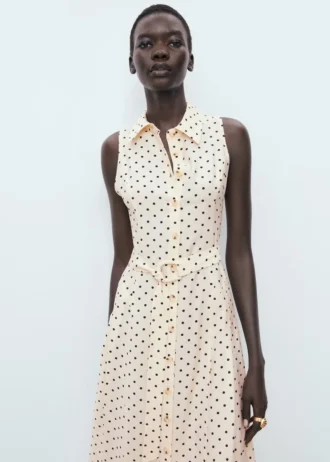 Robe chemise à pois
