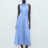 Robe chemise rayée en lin mélangé Robe chemise rayée en lin mélangé