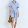 Robe chemise à rayures avec nœud Robe chemise à rayures avec nœud