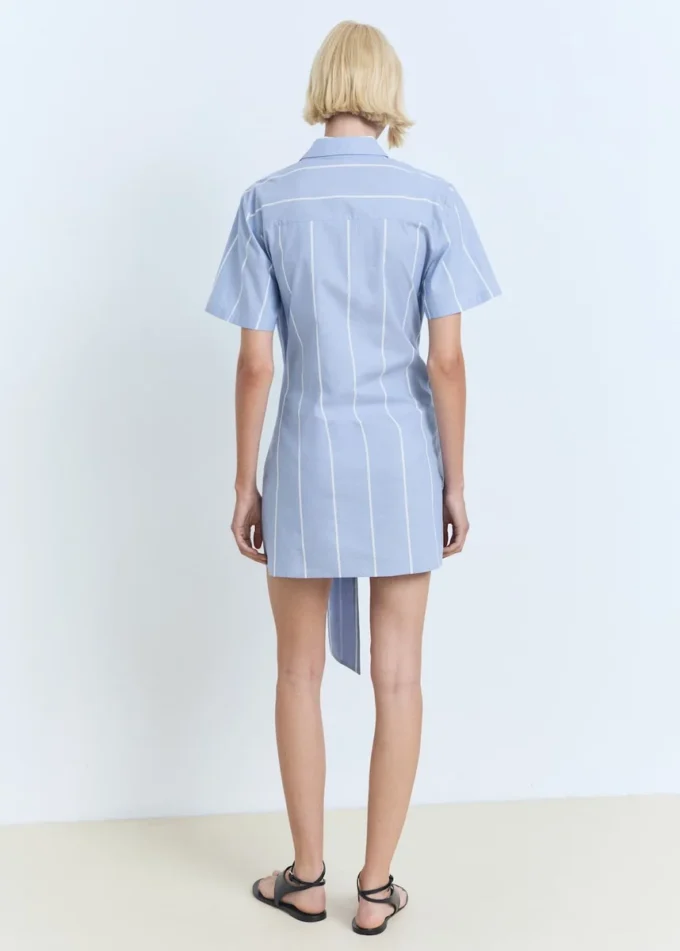 Robe chemise à rayures avec nœud Robe chemise à rayures avec nœud