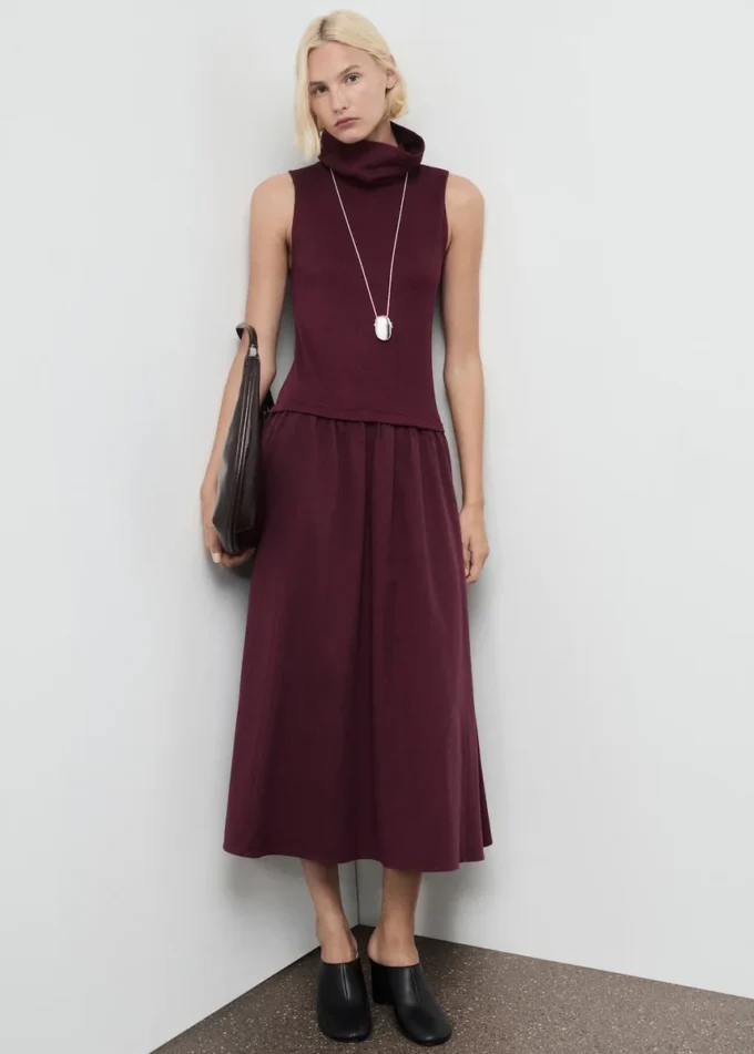 Robe à col cheminée combiné Robe à col cheminée combiné