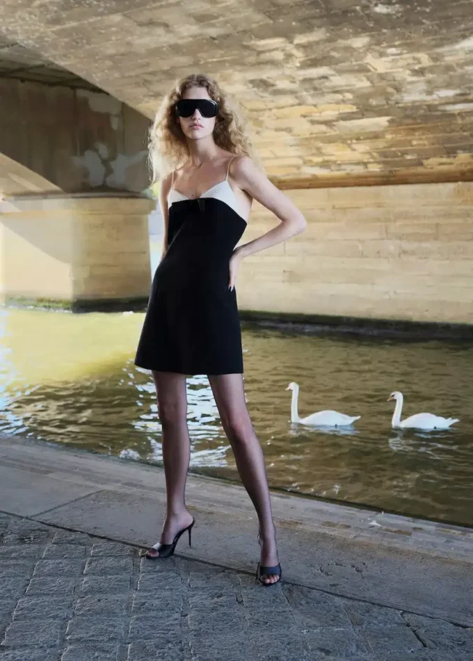 Robe contrastée à nœud Robe contrastée à nœud
