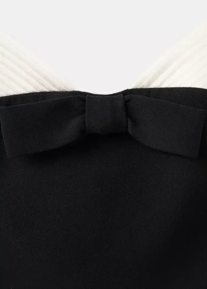 Robe contrastée à nœud Robe contrastée à nœud