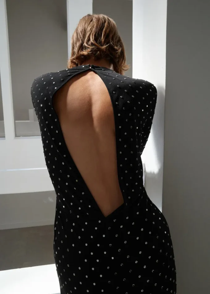 Robe à dos nu et cristaux Robe à dos nu et cristaux