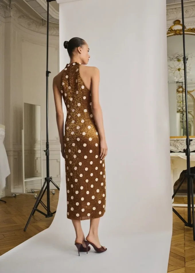 Robe dos nu à pois en strass Robe dos nu à pois en strass