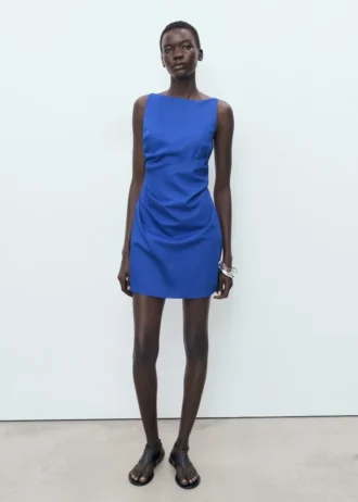 Robe drapée en lin