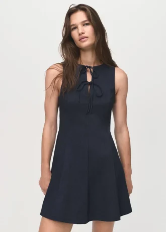 Robe effet denim avec nœuds