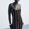Robe en coton rayé