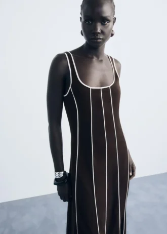 Robe en coton rayé