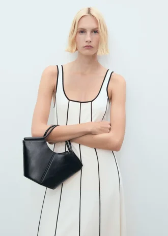 Robe en coton rayé