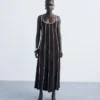 Robe en coton rayé