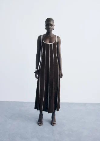 Robe en coton rayé