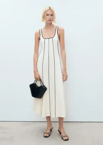 Robe en coton rayé