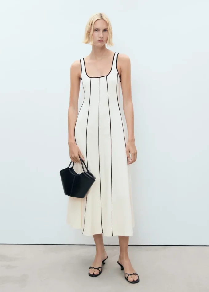Robe en coton rayé