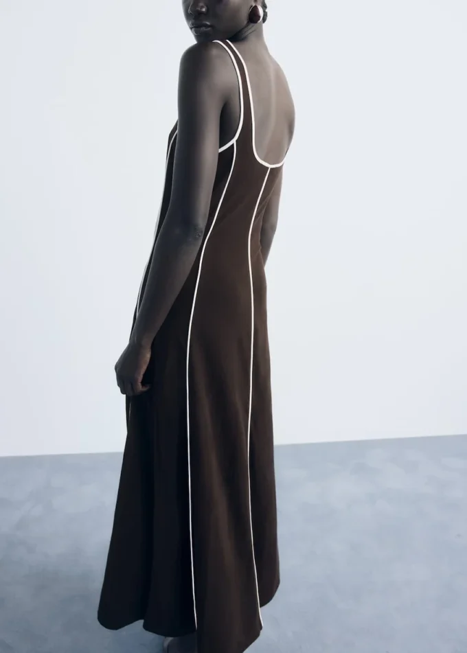 Robe en coton rayé