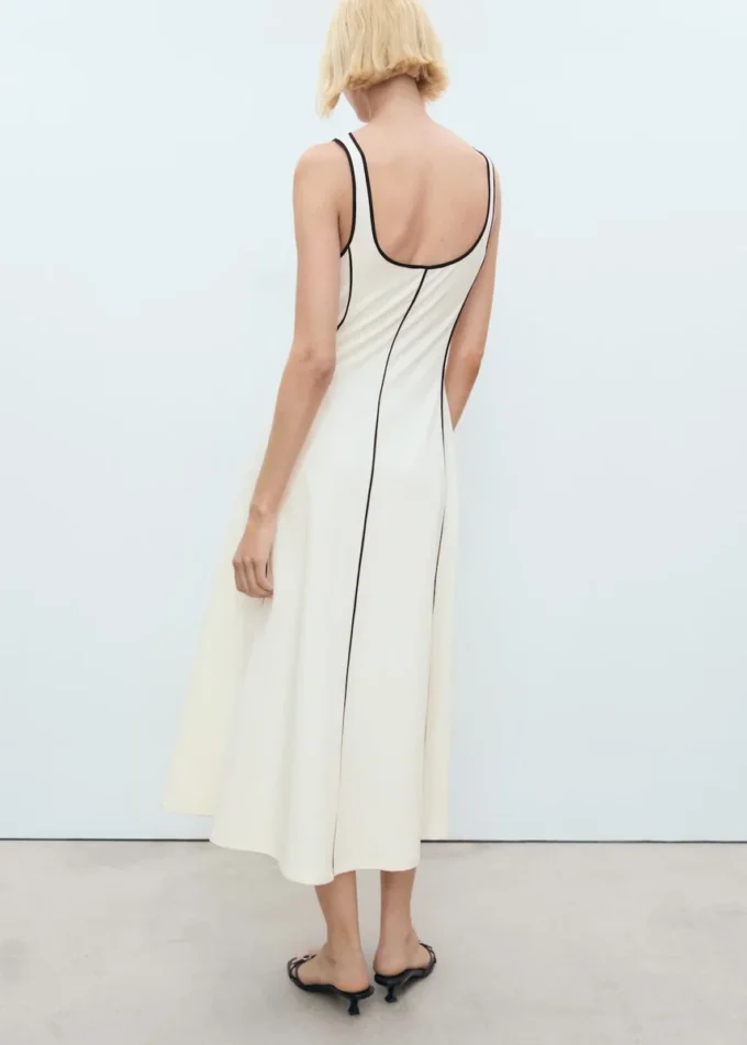 Robe en coton rayé