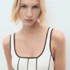 Robe en coton rayé