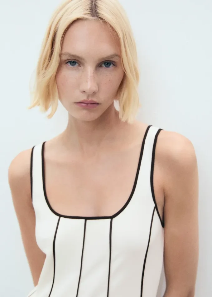 Robe en coton rayé