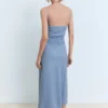 Robe en denim drapée