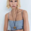 Robe en denim drapée