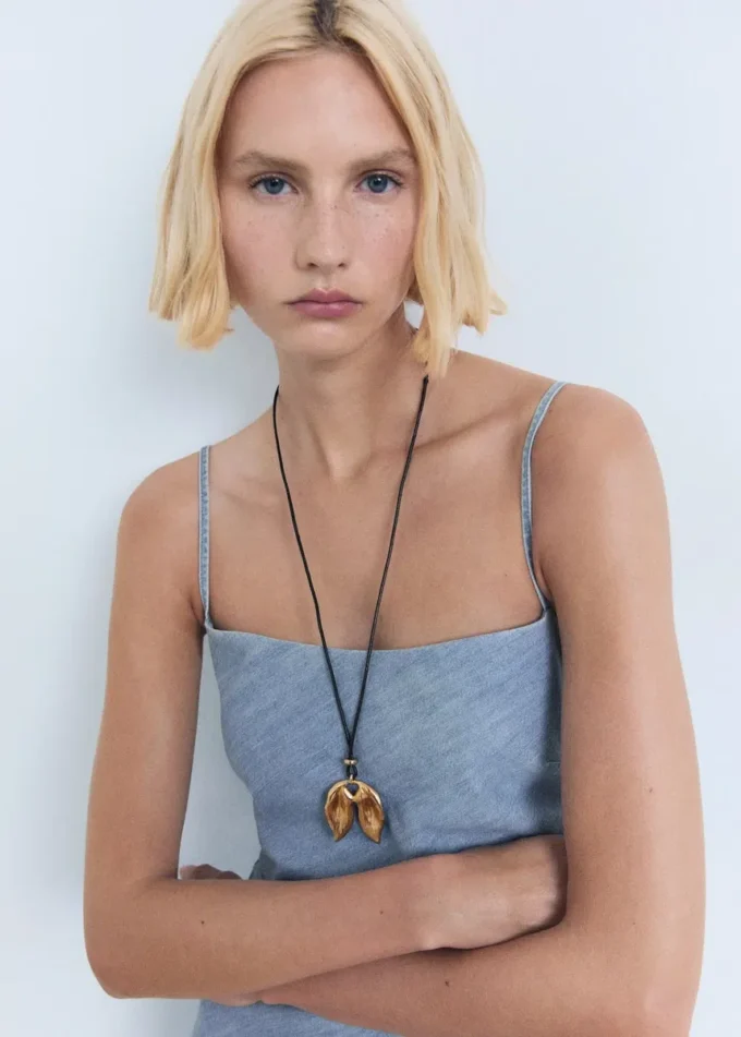 Robe en denim drapée