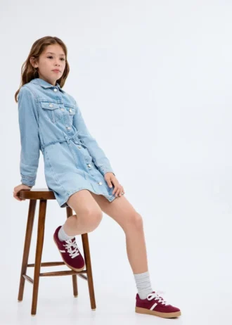 Robe en denim à nœud