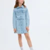 Robe en denim à nœud Robe en denim à nœud